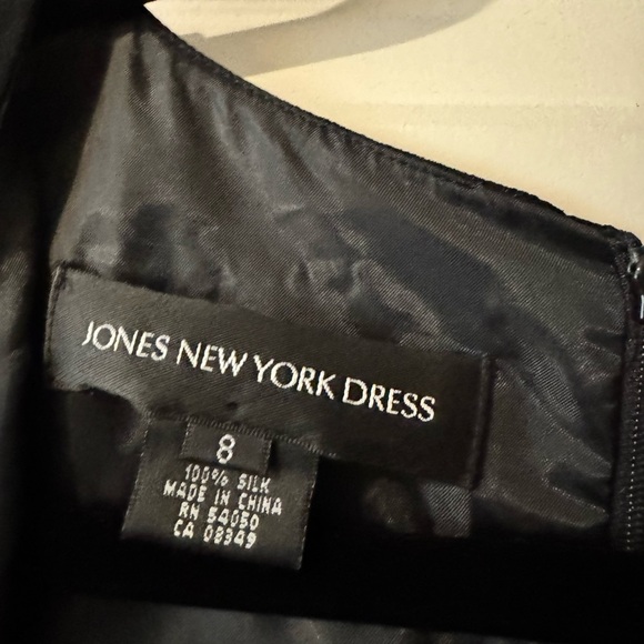 Vintage Y2K Jones New York 100% Silk Formal Slip Dress Black Beaded Size 8 EUC - Picture 3 of 4